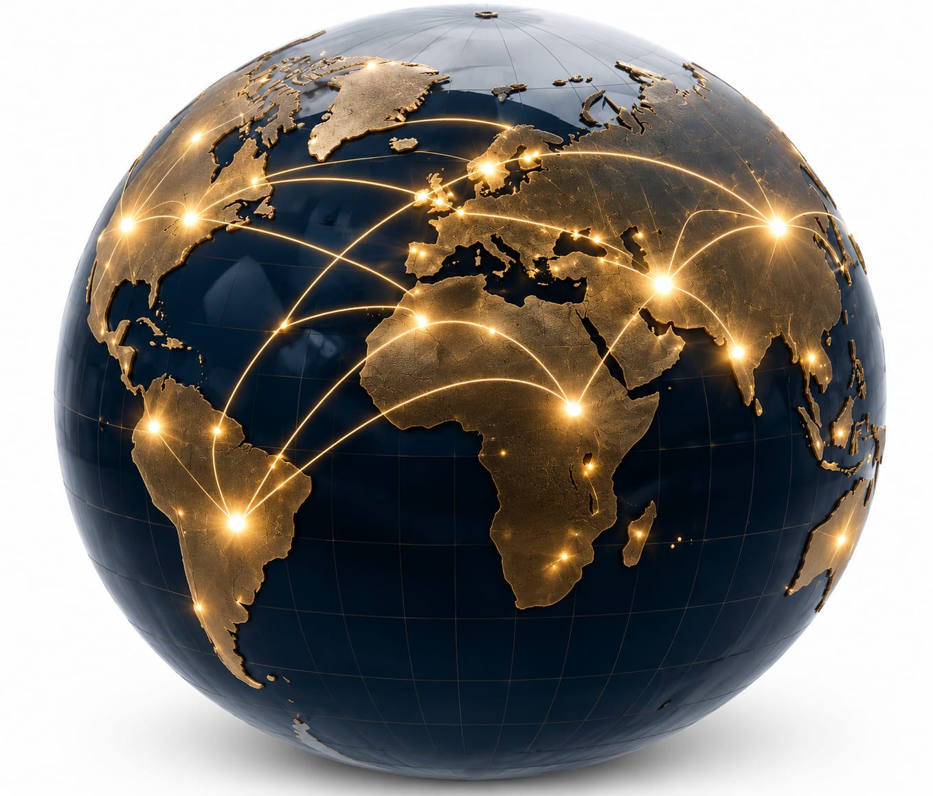 World map showing Nexus Agro's global export destinations